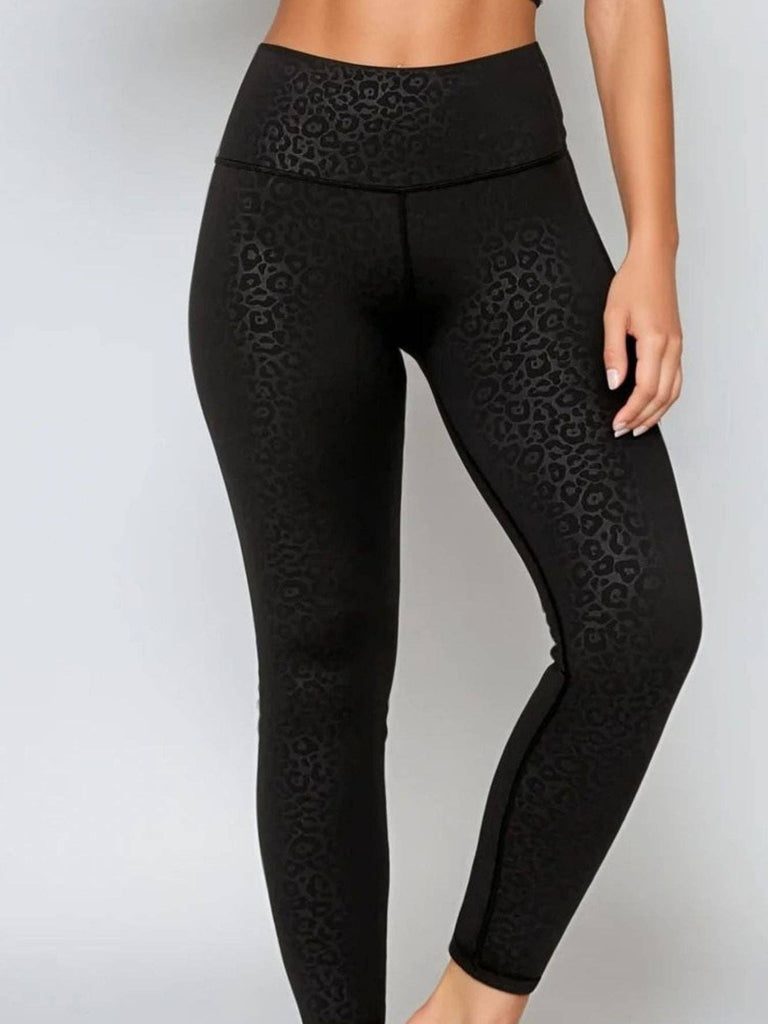 Jet Leopard High Waisted Full Length Legging