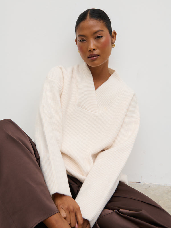 Briana Chunky V-Neck Knit Jumper