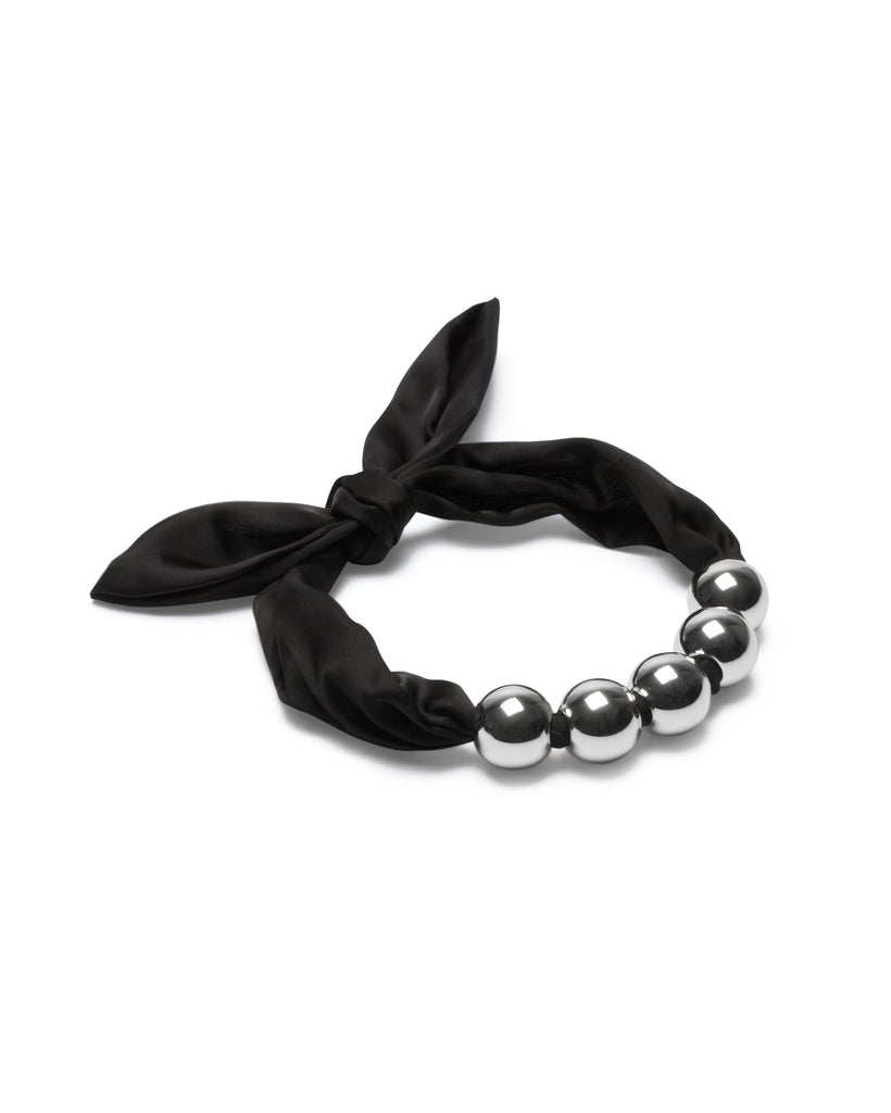 Herne Satin Ball Necklace - Silver
