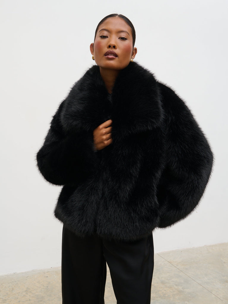 Ettalie Short Faux Fur Coat