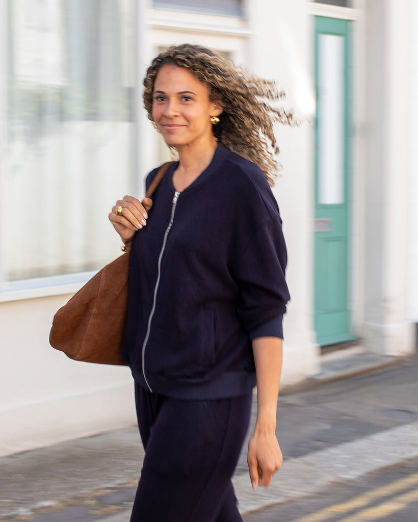 Orla Zip Up Top - Midnight
