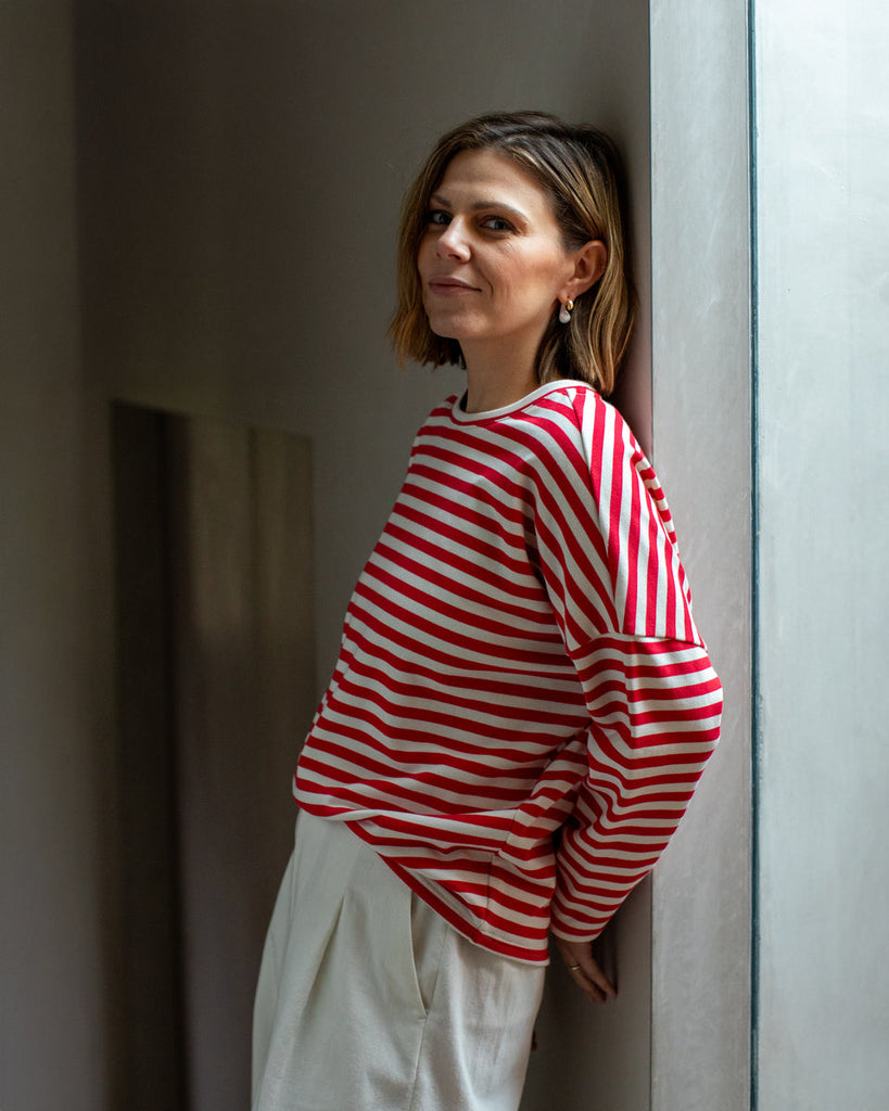 Rebecca Stripe Top Red