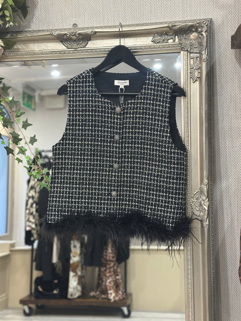 Boucle Feather Top Jovonna London