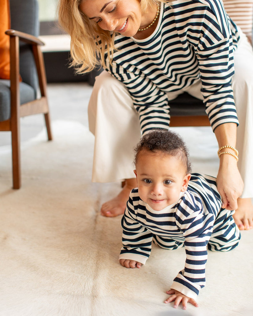 Rebecca Stripe Top Navy