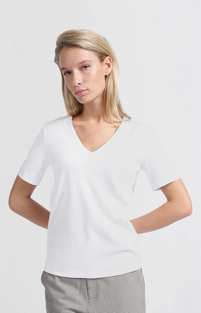 V-Neck White T-shirt by Yaya