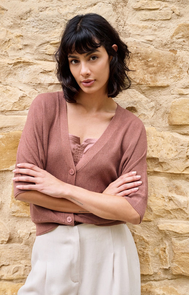 Batwing cardigan with buttons