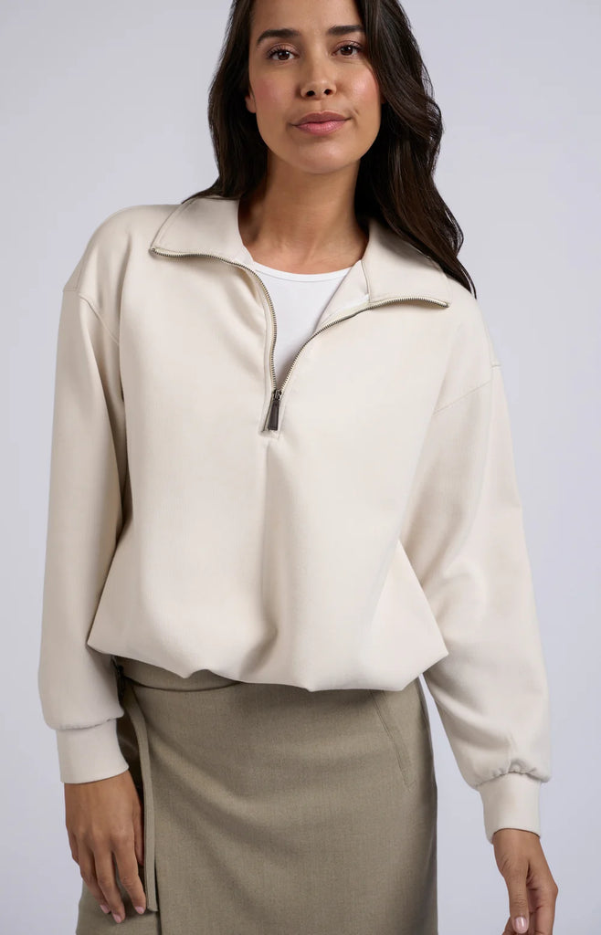 Beige Sweatshirt with Double Layer