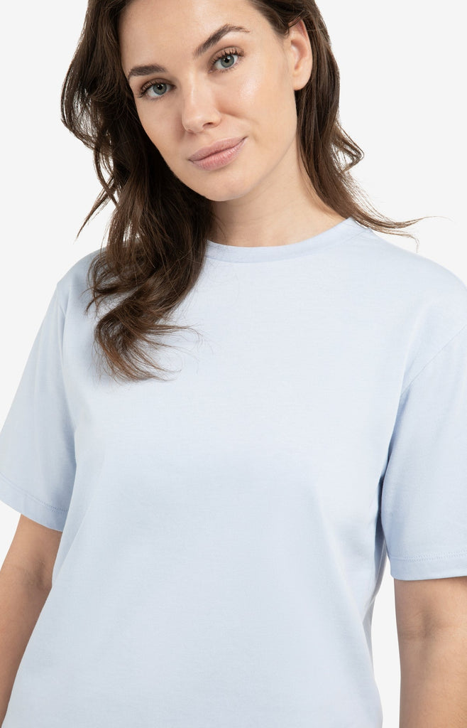 Boyfriend T-shirt in soft cotton-Blue