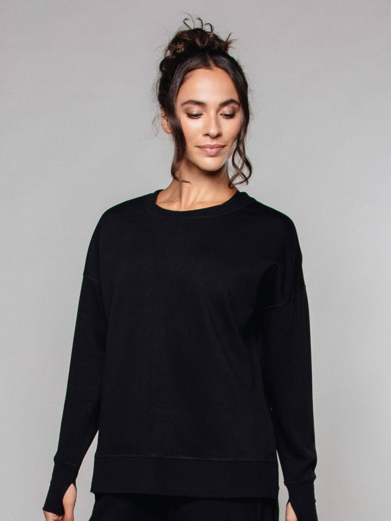 Supersoft Longline Sweatshirt Blk