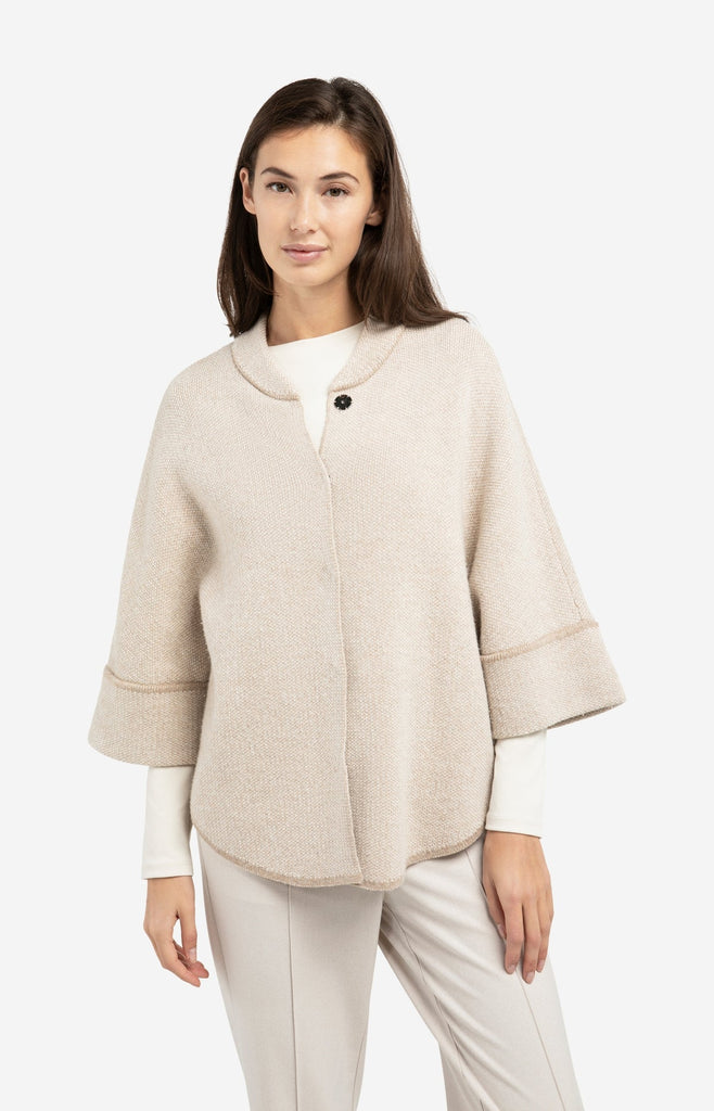 Chunky knit poncho cardigan