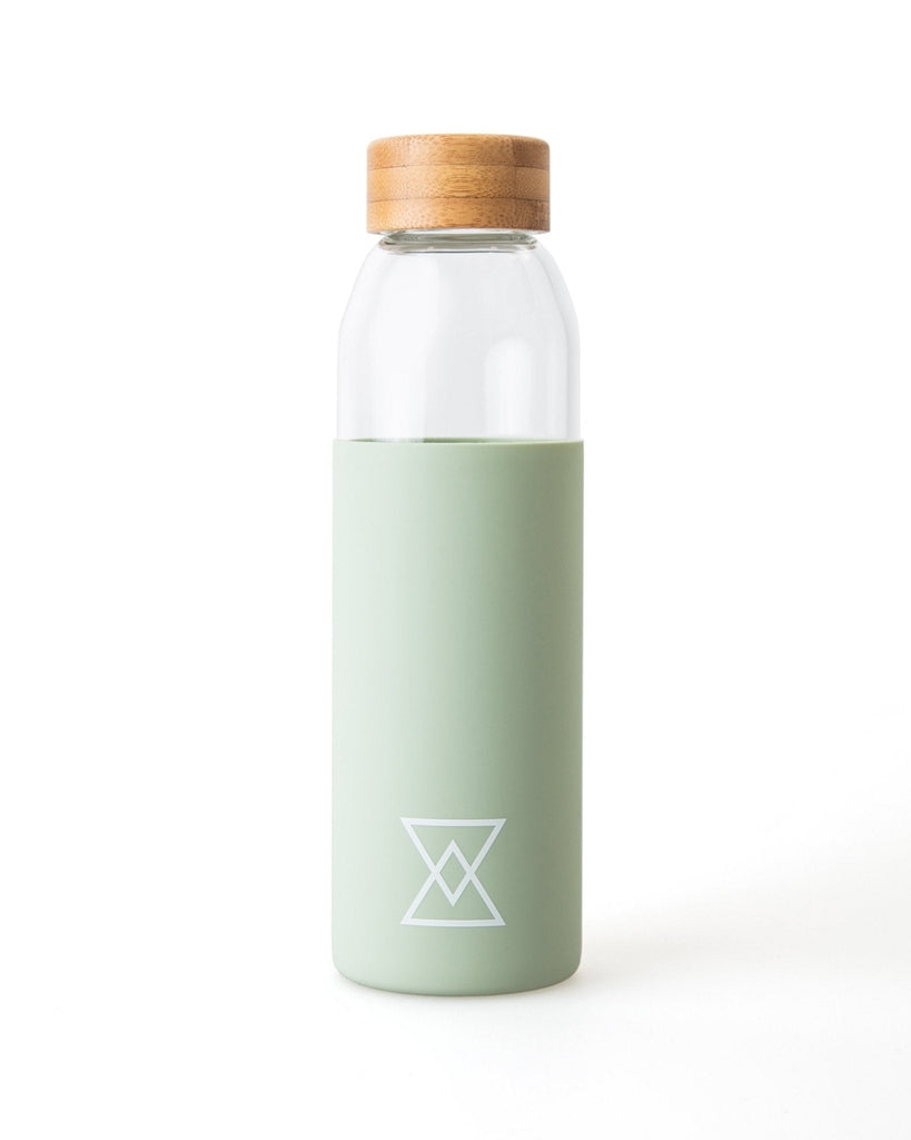 500ml Glass Reusable Water Bottle Mint