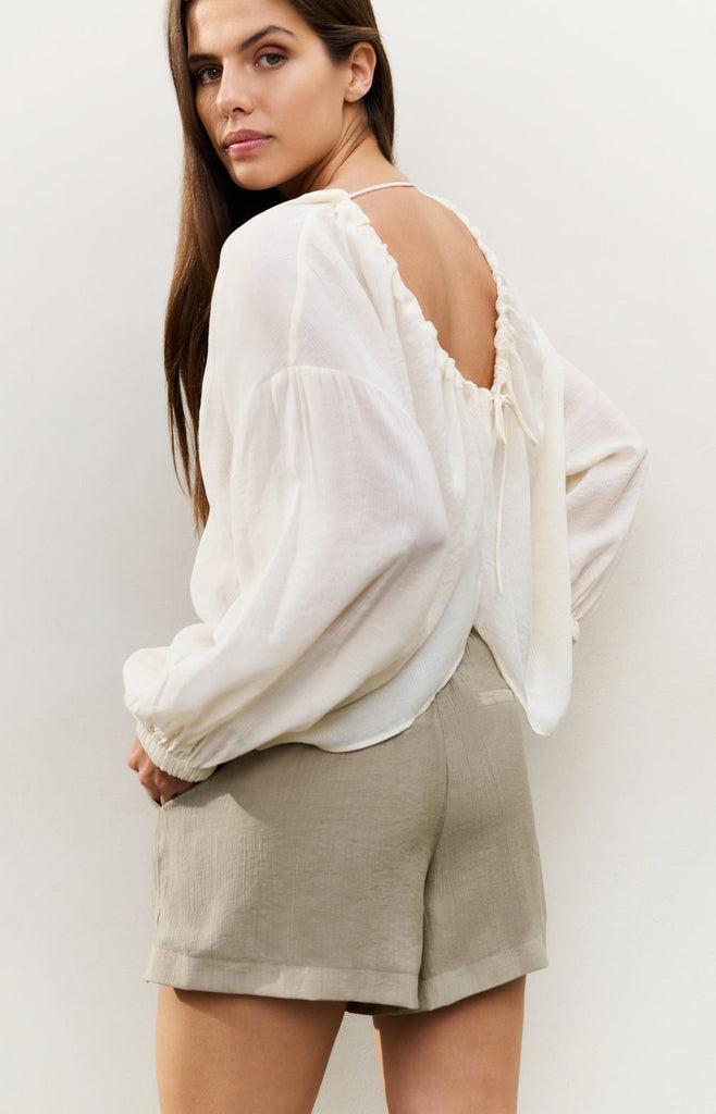 Crinkle top with open back