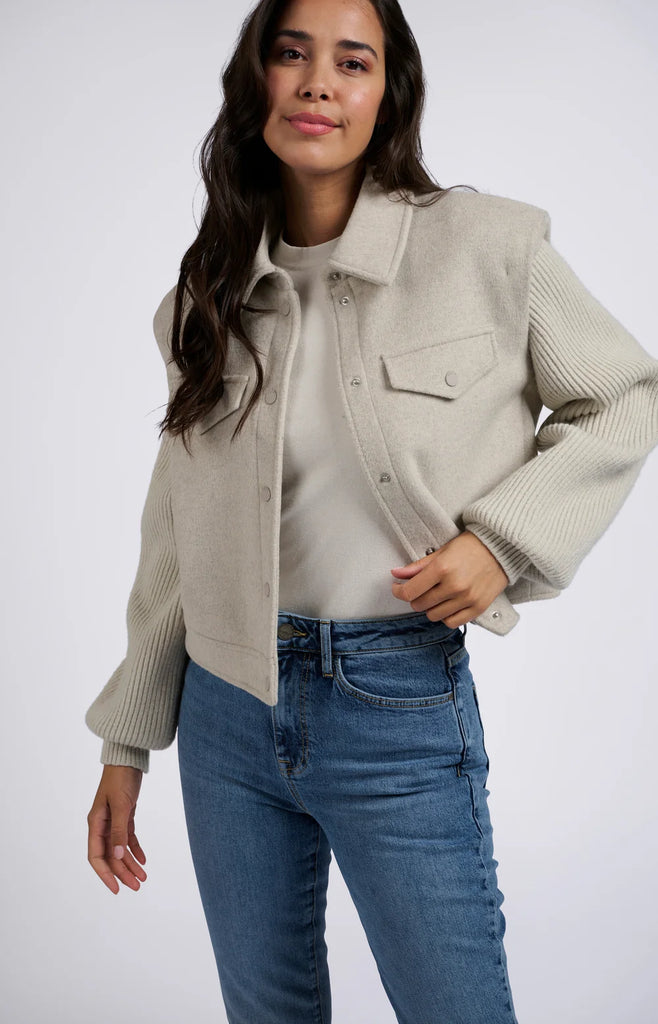 Gray wool mix jacket