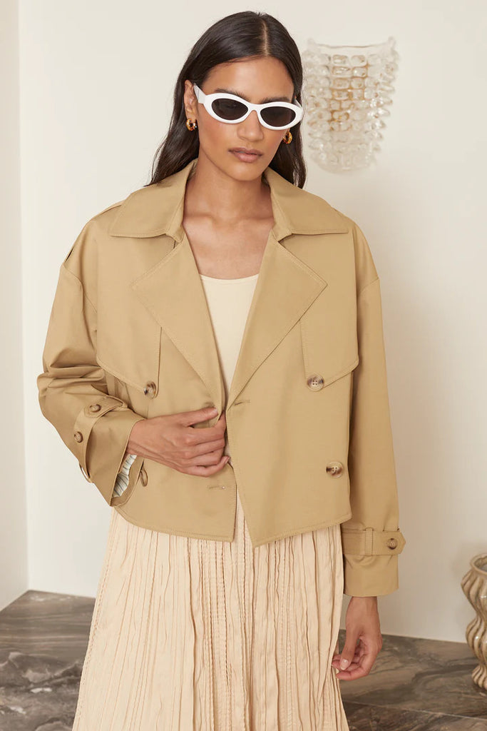 Hemingway Cropped Trench by Jovonna