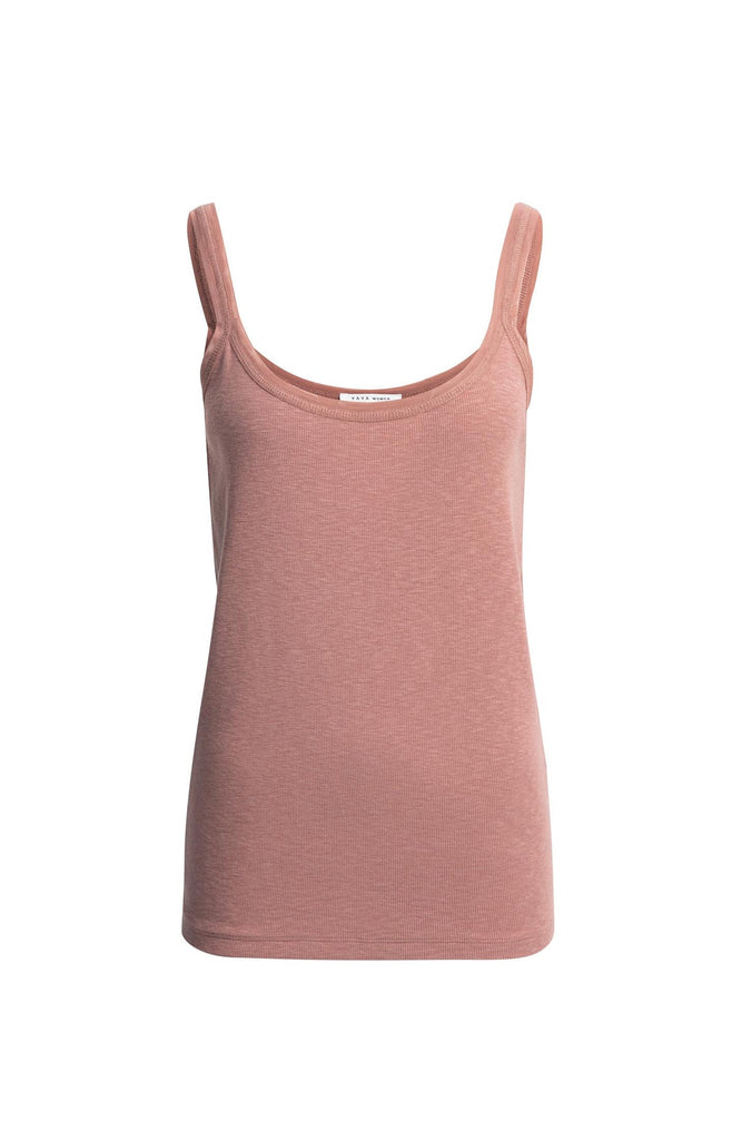 Ribbed singlet with mesh- Pink