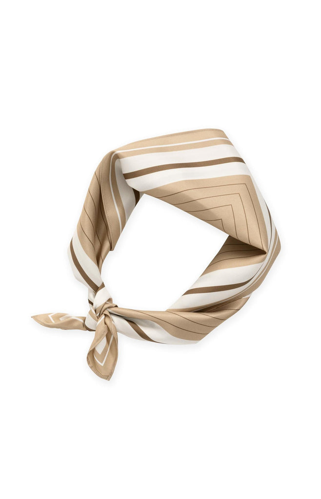 Satin scarf with striped print