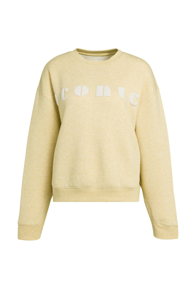 Soft sweater with 'iconic' - Lemon