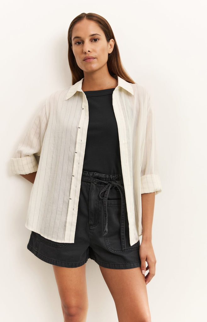 Stripe blouse with stitch