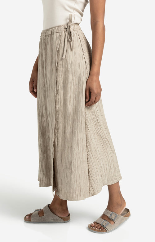 Midi skirt with tie detail and wrap look