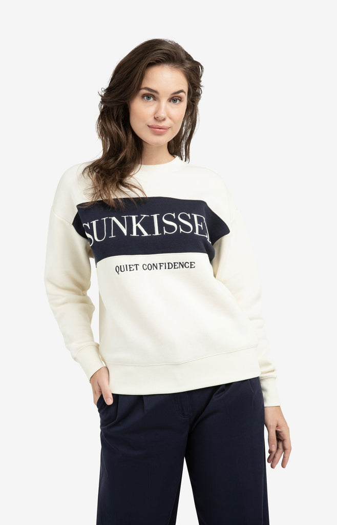 Sweater with colourblock text