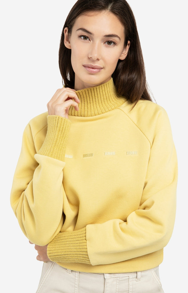 Sweater with knitted collar