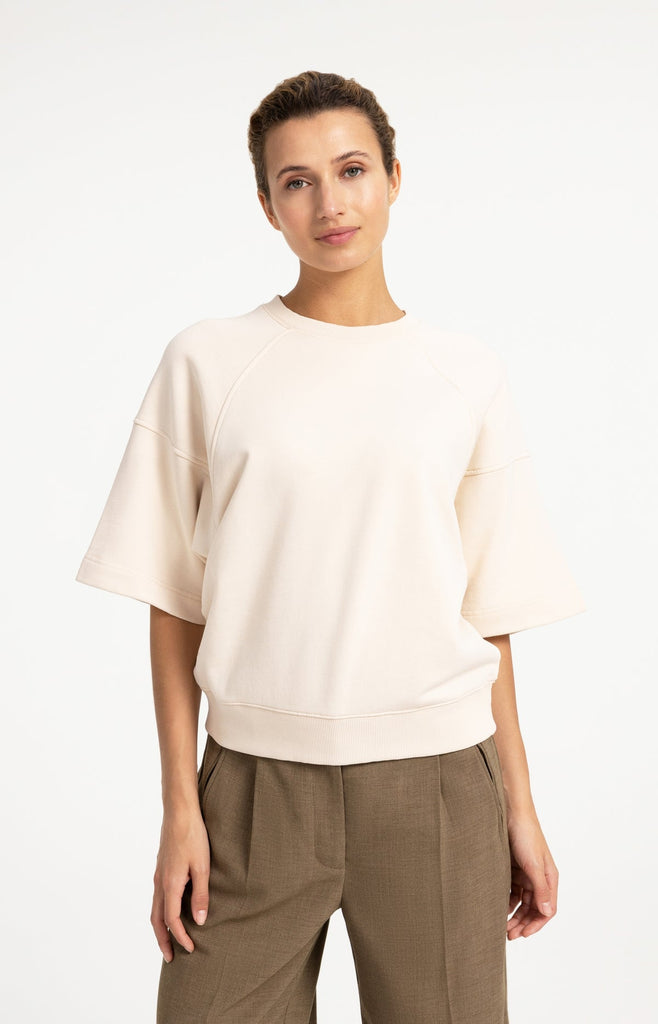 Sweatshirt with raglan sleeves- Almond