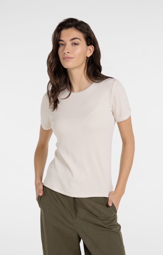 T-shirt with mesh details