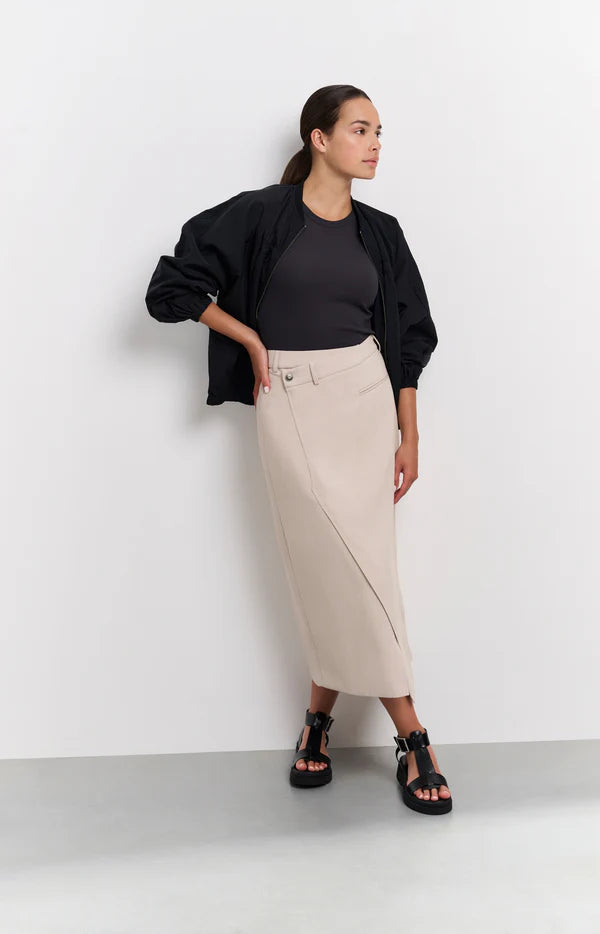 Woven Melange Midi Skirt by Yaya