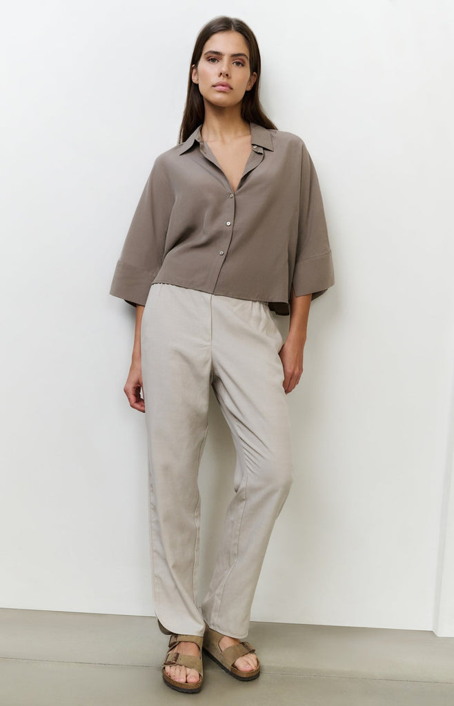 Trousers curved hem - Beige